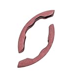 UAGFDFF Lenkrad Bezug 1 Paar Fell-Wildleder-Optik, universeller Durchmesser 38,1 cm Auto-Lenkrad-Booster-Abdeckung Auto-Innenraum Lenkradcover(Pink)