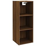 HETFTJN Kleines Regal Badregal Wand Regale Floating Shelves - Wandschrank Braun Eichen-Optik 34,5x32,5x90 cm Holzwerkstoff für Arbeitszimmer Wände Küche Büro