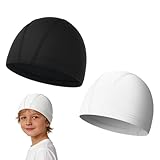 Badekappe, 2 Stück, wasserdicht, elastisch, atmungsaktiv, Badekappen, für Sommer, Urlaub, Reisen, Strand, Pool, Outdoor-Sport, Angeln, Wandern, Kinder, Jungen, Mädchen, Damen, Herren