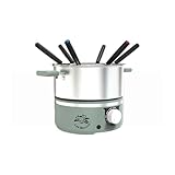 LITTLE BALANCE 8963 Little Fondue Meuuuh...!, Fondue-Gerät für 6 Personen, Edelstahl-Topf, Induktionsgeeignet, 1,8 Liter, 650 W, Tanne