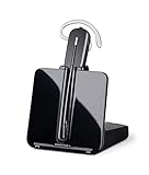 Plantronics - CS540 DECT-Headset – Ein-Ohr Wireless-Headset (Mono), 3 verschiedene Tragevarianten - Anschluss an ein Tischtelefon - Mikrofon mit Noise Cancelling & bis zu 120 m Reichweite, Schwarz