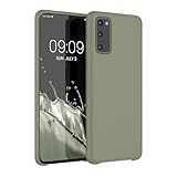 kwmobile Hülle kompatibel mit Samsung Galaxy S20 Hülle - Silikon Handy Case - Handyhülle weiche Oberfläche - kabelloses Laden - Graugrün