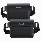Lamicall wasserdichte Tasche, Wasserfester Beutel - [2 Stück] wasserdichte Bauchtasche mit einstellbarem Band, IPX8 Waterproof Bag für Wassersport, Schwimmen, Strand, Bootsfahrten - Schwarz