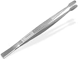 Briefmarken Pinzette Gerade Abgerundete Schaufeln Briefmarkenpinzette Philatelie-Pinzette Edelstahl Universal Pinzette 10,5 cm Sammler Werkzeug Modellbau Hobby Feinmechanik