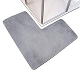 YAOPIU L-förmige Badematte | Rutschfester Schnelltrocknender Läuferteppich | rutschfeste Badematten | für Zuhause, Haustür, Waschbecken, Fußboden, Toilette, Küche, Innenbereich und