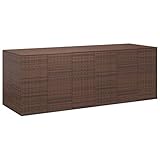 AKUUJJIO Outdoor Möbel Garten Kissenbox PE Rattan 291x100,5x104cm Braun Möbel