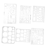 jojofuny 6Stücke Teiliges Geometrisches Zeichenset Präzise Schablonen Für Architektur Schule Und Bürobedarf Für Kreative Geometrische Entwürfe Und Mathematische Zeichnungen