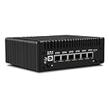 CWWK Mini PC N150 (Upgraded N100) Firewall Appliance, OPNsense Mini Computer mit 6 Port i226-V 2.5GbE LAN, F5 Fanless Micro PC DDR5 8GB RAM 128GB NVMe SSD, USB Typ-C, 3-Display
