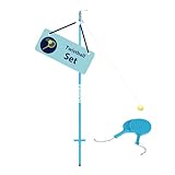 HUDORA Twistball Set inkl. 2 Schläger & 1 pulverbeschichteter Stange - Tennis Trainer Set in 124-137 cm - Hochwertiges Swingball Set mit Ständer - Outdoor Ballspiel für Kinder ab 4 Jahren