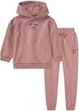 Kinder Trainingsanzug, weich und warm, Gr.98 - Gr.164 Hausanzug für Mädchen und Jungen, Geschenke für Kinder, 2-Teiliges Set aus Hoodie und Hose (Rosa, 134/140)