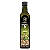 Walnussöl 500ml - Speiseöl zum Verzehr - Glasflasche - Vegan - Nativ - Gewürzöl - Salatöl - Gourmet Öl - Walnuss Öl zum Salaten, Speisen, Salatdressings