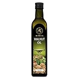 Walnussöl 500ml - Speiseöl zum Verzehr - Glasflasche - Vegan - Kaltgepresst - Unraffiniert - Nativ - Gewürzöl - Salatöl - Gourmet Öl - Walnuss Öl zum Salaten, Speisen, Salatdressings