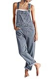 Sovoyontee Damen Latzhose Sommer Lockere Lange Jeans Jumpsuit Bib Overall Mit Trägern