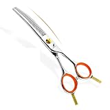 TTOOGO Heavy Duty Hundepflege -Schere - 6,0 Zoll gebogene Scherzschere mit 40 Zähnen zum schnellen Ausdünnen, Texturisieren und Formen