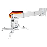 SCHWAIGER Beamer Deckenhalterung Wandhalterung Projektor Halterung universal neigbar drehbar schwenkbar 20kg Tragkraft Wand Decke weiß für Heimkino Büro Wohnzimmer Konferenzraum