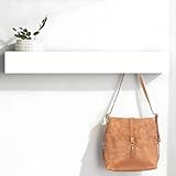 HSUYUN Wandgarderobe mit Ablage, Versteckte Wandmontage Kleiderhaken Wand, 60cm Garderobenhaken, Wandgarderobe Weiß mit 7 Haken für Wohnzimmer, Flur und Schlafzimmer