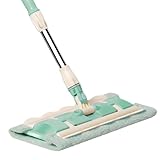 Mikrofaser-Wischmopp – Teleskopgriff, schnelle Reinigung, Schrubber mit 7 Pads, 360 Grad drehbarer Nass-Trocken-Wischmopp für Zuhause, tägliche Wartung, Küche, Wohnung, Fliesen, große offene Bereiche