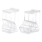 ibasenice 2 Stück Transparenter Teilig Hamster Futterspender Automatischer Nachfüllbarer Selbstabgabe Futterautomat mit Rutsch Basis und Befestigung für Hamsterkäfige für