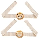 HZAOPZE 2 pcs Gardinenclips Raffhalter Seil, Cartoon Löwe Vorhanghalter, Löwe Vorhang Raffhalter, Gardinen Haken Ringe Löwe für Kinderzimmer Dekoration, Beige