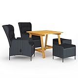 LIANGDONFC Lounge Sessel Outdoor、balkonmöbel Kleiner balkon5-tlg. Garten-Essgruppe DunkelgrauIdeal für Terrassen, Gärten