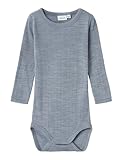 NAME IT Baby-Jungen Nbmwang Wool Needle Ls Body Solid Noos Langarmbody, Grau, 68