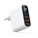 33W USB C Ladegerät, 4-Port Schnellladegerät, Type-C Netzteil Wall Charger, Fast Charger PD&QC 3.0 Wandladegerät, Kompatibel mit iPhone 15/15Pro/15 Pro Max/14/13/12,Samsung Galaxy S23/S22,Google Pixel