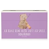 Mr. & Mrs. Panda 19 x 12 cm Holzkiste Didgeridoo Spieler - Geschenk, Musik, Musikschüler, tief, resonante Töne, Truhe, atmosphärisch, Australien,