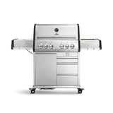BURNHARD Big Earl 4-Brenner Gasgrill Edelstahl inkl. Heckbrenner, mit Edelstahl Grillrost & inkl. Abdeckhaube, Seitenkochfeld mit Infrarot Keramikbrenner