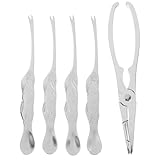 5Stück Meeresfrüchte-Werkzeuge Edelstahl Meeresfrüchte-Werkzeug-Sets Hummerbesteck Set Hummerbesteck Krabben Zangen Hummerzange für Krabbe Nussknacker