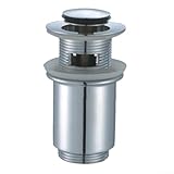 Waschbeckenablauf, Kupfer-Pop-Up-Ablaufgarnitur mit Überlauf, Druckknopf-Design für Waschbecken, einfache Installation