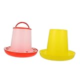 HEMOTON 2 Stück Futtertrog für Geflügel Hühnerfutter Geflügelfutter Und Vogel Fütterer Futterspender für Hühner Geflügel Futtertrog Poultry Feeder Kükenfütterungshalter Futternapf Plastik