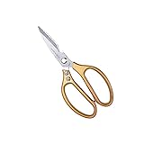 GRIRIW Hühnerknochenschere Messer Wachteleierschere Hühnerschere Gemüseschneider Fleisch Schläger Fleischerschere Robuste Küchenschere Pizzaschere Stahlschere Fisch Aluminium Golden