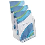ogoPLUS 3 Etagen Prospekthalter Din A4 Hochformat / Mehrfach Prospektständer, Flyer-Ständer, Flyerhalter, Werbung, Aufsteller, Tisch-Prospektständer, Wandmontage, Prospektbox