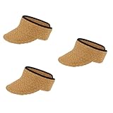 Beavorty 3 Stück Sonnenblende Krempe Sonnenkappe Damen UV Hut Herren Sonnenschutzhut Leerer Hutblock Faltbare Sonnenhüte Schatten Strand Outdoor Sonnenhut Schlapphut Faltbarer Eimerhut