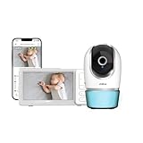 CHILLAX - Kamera-Babyphone Candle - 5 Zoll HD LCD Display - Fernbedienbare 2K QHD Kamera - Nachtsichtfunktion - Temperatursensor - Gegensprechfunktion - Nachtlicht & Wiegenlieder - WLAN EIN/Aus - App