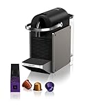 Krups Nespresso Pixie Redesign Kaffeekapselmaschine, 1260 W, 0,7-L-Wassertank, Espresso oder Lungo, energiesparend, recycelbare Kapseln, inkl. Willkommensset, Titan, XN306T10