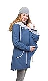 Viva la Mama - Umstandsjacke Tragejacke mit Einsatz Softshell Rücken Bauch Tragen - PINA schieferblau - S