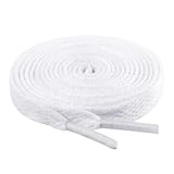 riemot Premium Schnürsenkel flach, Ersatz Schuhbänder für Sneaker, Sportschuhe, Laufschuhe, Turnschuhe, Shoelaces für Herren, Damen, Kinder,Weiß 140CM