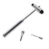Trömner Neurologischer Reflexhammer mit Eingebautem Pinsel,Neuro Reflexhammer mit Doppel-Kunststoffkopf,Perkussions-Reflexhammer,Neurologischer Reflexdiagnosehammer,für Reflextests,Schwarz