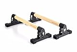 BARVORE® Parallettes aus Holz, niedrige oder mittlere Gymnastikstangen, Handstandstangen mit Holzgriff, Parallettestangen für Calisthenics, Liegestützstange, Körpergewichtstraining (Niedrig (11cm))