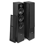 Fenton SHF80B HiFi-Lautsprecher 500 Watt - 3-Wege High-End-Lautsprecherset - 3 Tieftöner und Hochtöner - Musik, Filme und Spiele - Schwarz