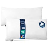 LILENO HOME Microfaser Kissen 40x80 cm Deluxe (650g Füllung) [2er Set] bis 95 Grad waschbar mit Reißverschluss - Kopfkissen 40x80 cm als Kissen-Füllung für Bett - Deko-Sofa-Kissen