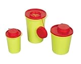 Med-comfort Kanülenabwurfbehälter - 0,6 Liter, durchstichsicher, 10 Stück, Gelb/Rot, Kunststoff