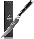 Sunnecko 12,7cm Damast Steakmesser - Profi Damastmesser Damastmesser Scharf Messer mit Ergonomischer Griff Steak Knife