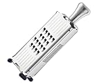RÖSLE Multifunktionsreibe, Hochwertige Reibe zum universellen Einsatz, Gemüsehobel, 3 Reibeflächen, mit Silikonstandfüßen, Edelstahl 18/10, inkl. Schutzcover, Silberfarben/Schwarz, 25 x 8,5 x 8,5 cm