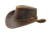 Black Jungle Kimbolton Lederhut, Westernhut, Australienhut, Cowboyhut (Tan, M)