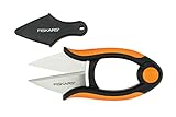 Fiskars Kräuterschere, Länge: 12,9 cm, Rostfreie Stahl-Klingen/Kunststoff-Griffe, Schwarz/Orange, Solid, SP-220, 1063326