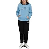 Generisch Samt Hausanzug Set Heartbeat Frequency Print Hoodie Trainingsanzug Modische Kleidung Einteiler Damen Elegant (BU2, L)