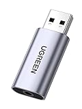 UGREEN USB Externe Soundkarte 2 in 1 USB auf 3,5 mm Buchse Klinken Audio Adapter USB zu Klinke, für Windows, Mac, Linux, kompatibel mit Headset Laptop PS4 Raspberry Pi usw.