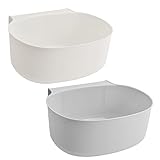 Roseyan 2 Stück Aufbewahrung Hängenden Abfallbehälter Küchenabfalleimer für Hausmüll Abfallbehälter Küchenschrank Tür Hängende Einhängen für Schränke,Auto,Badezimmer,Schlafzimmer Weiß und Grau